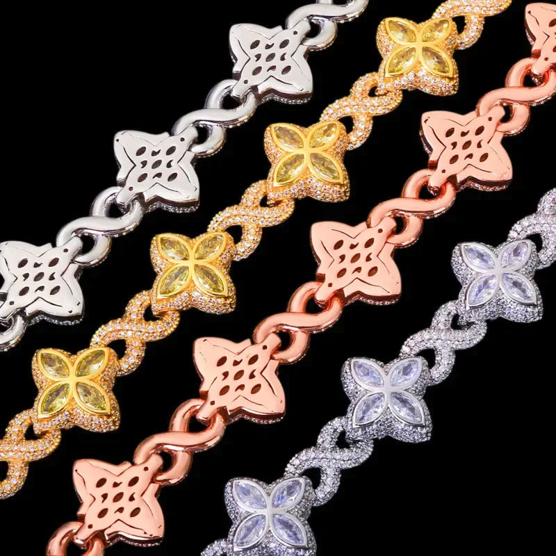 Ice Clover Chain in Yellow Gold - 18mm