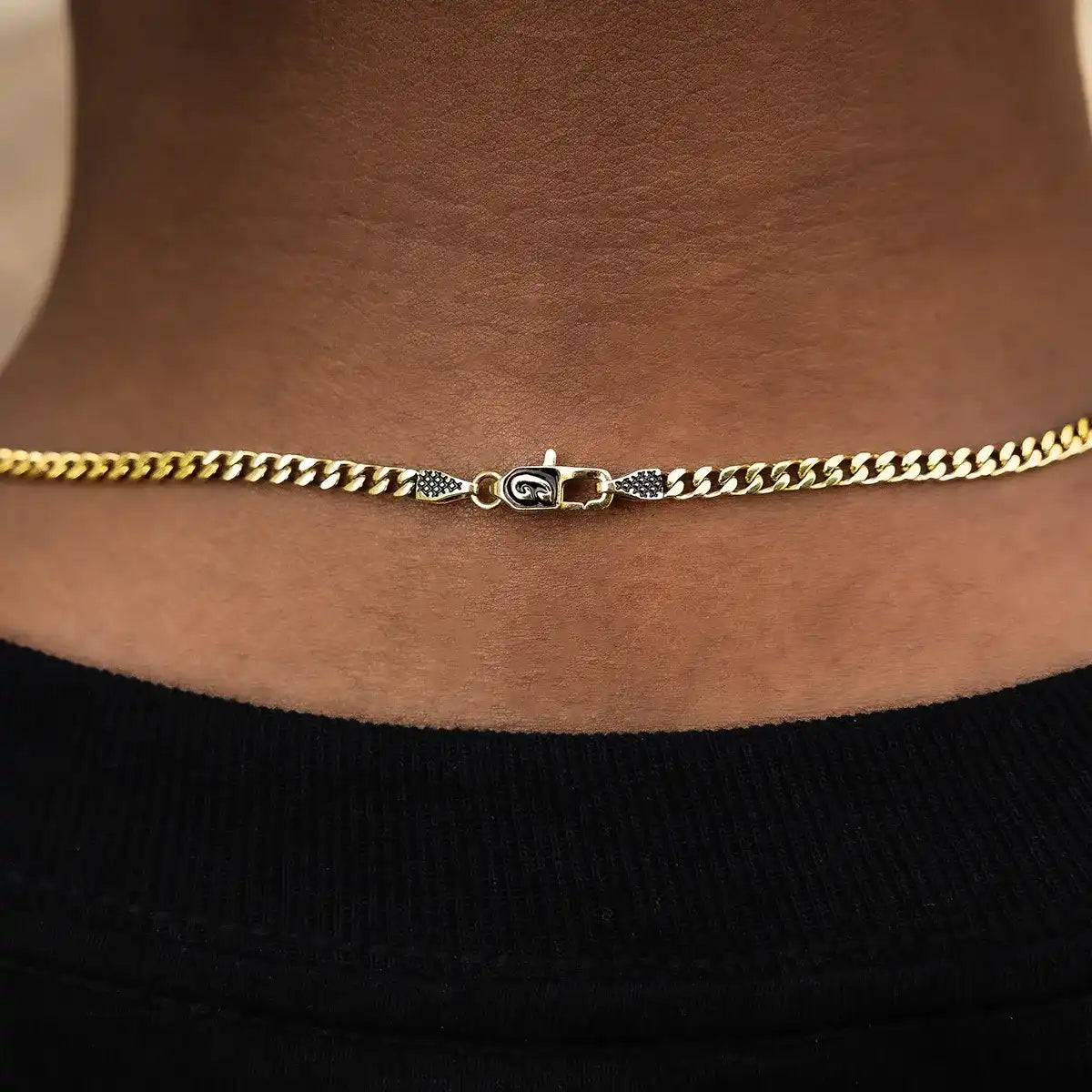 Micro Cuban in Yellow Gold- 3mm