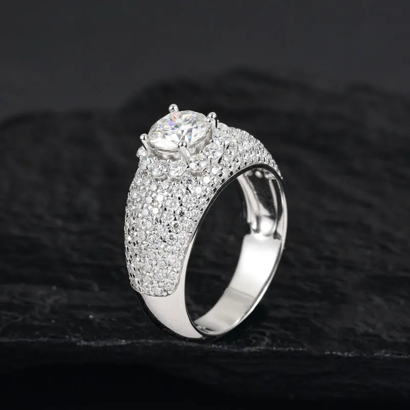 S925 VVS Moissanite Starry Ice Ring