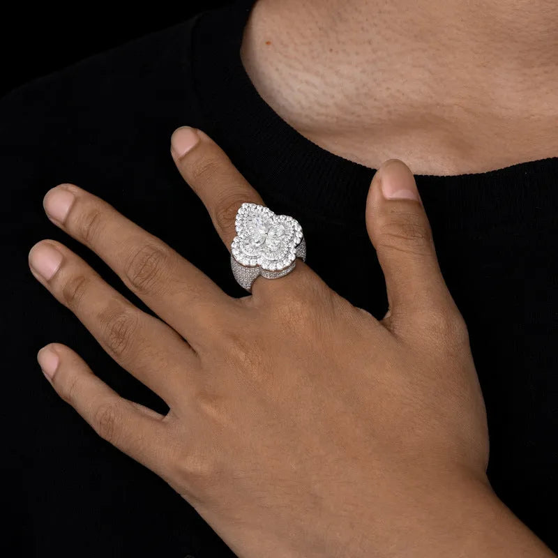 S925 VVS Moissanite Flower Shape Ring