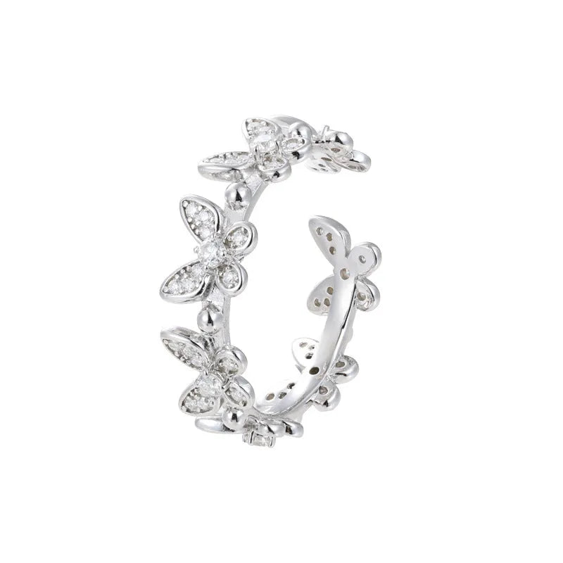 S925 VVS Moissanite Butterfly Open Ring