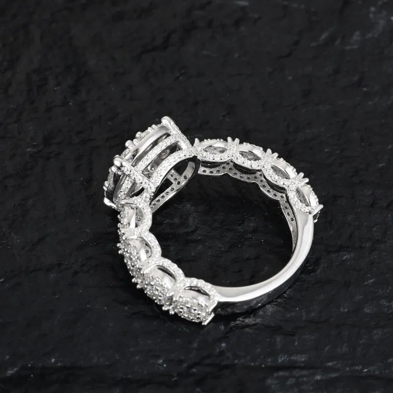 Anillo de caramelo de roca de moissanita S925 VVS