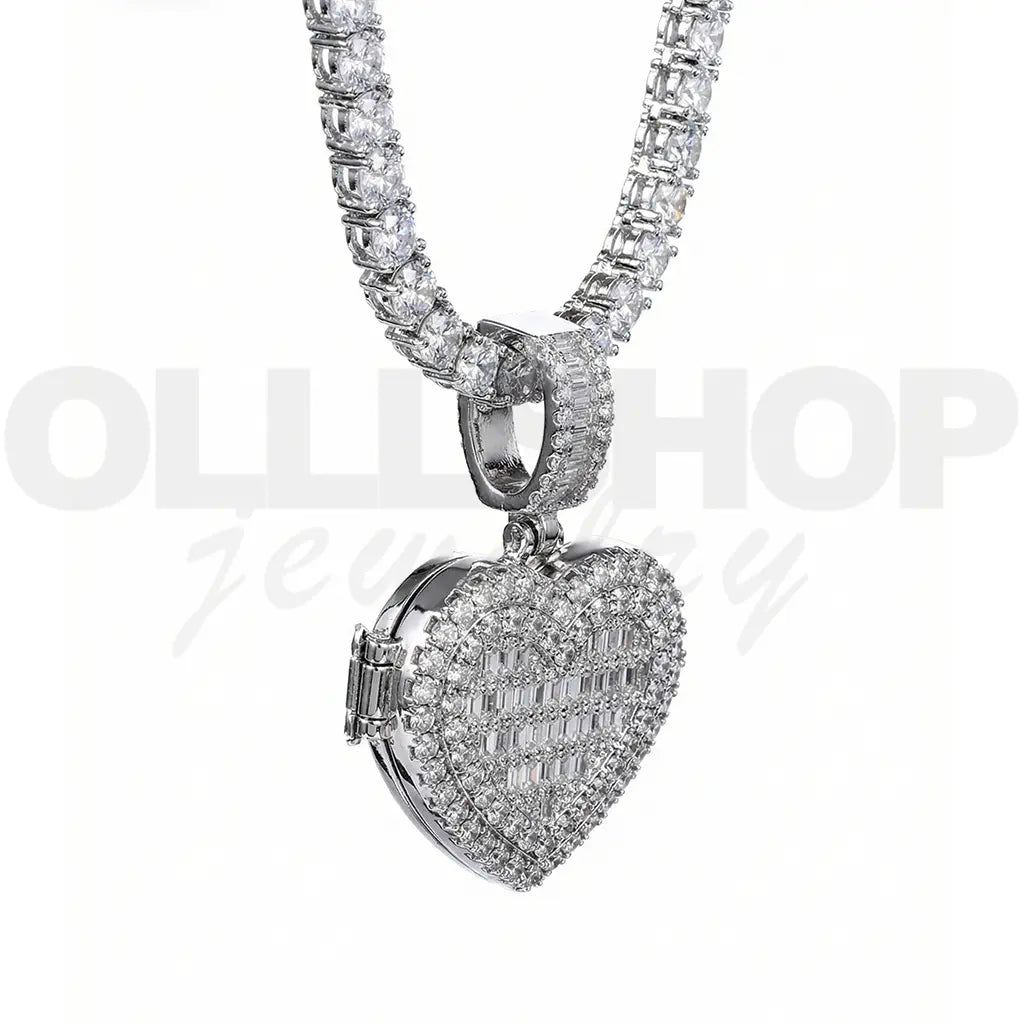 Personalized Heart Photo Pendant with Hinged Design