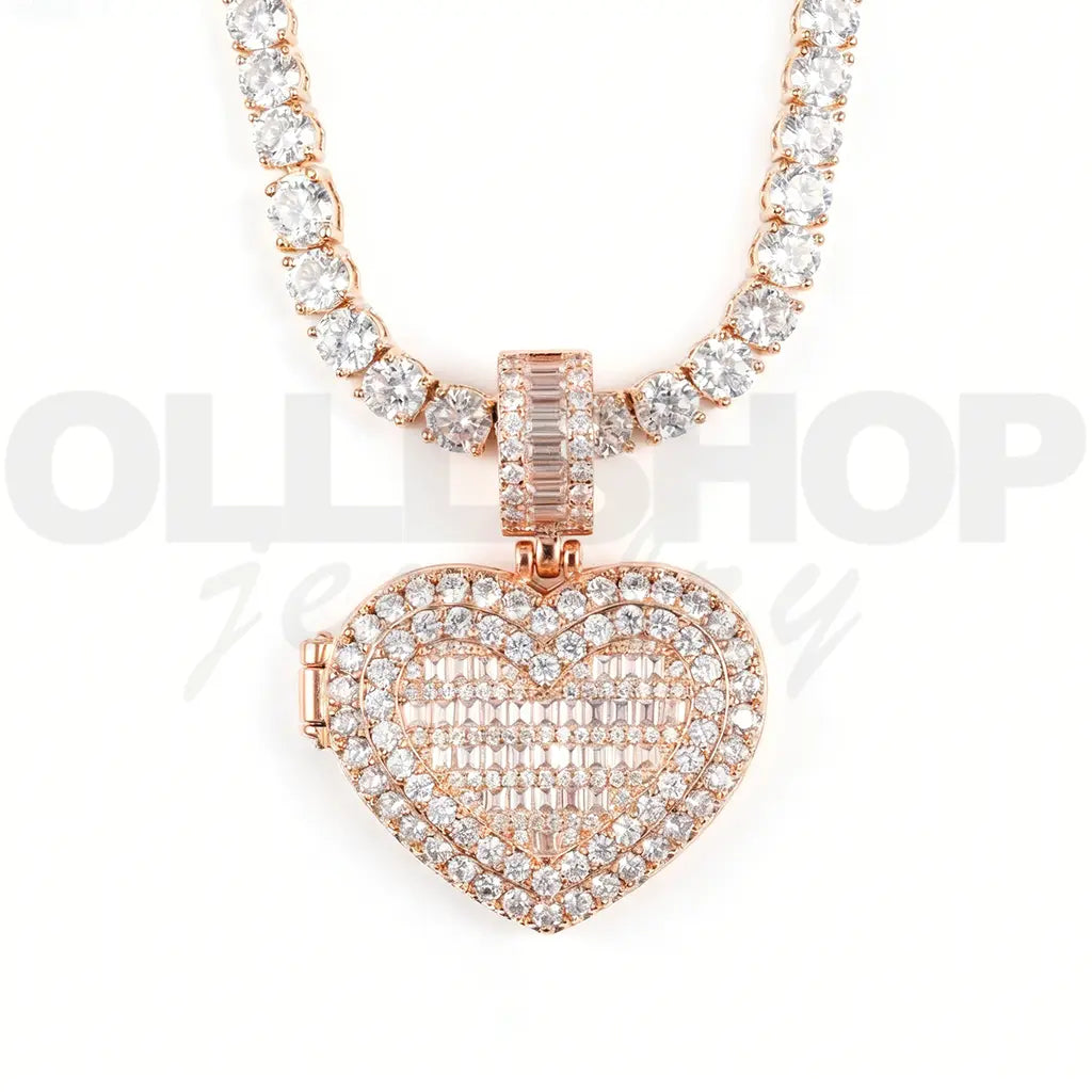 Personalized Heart Photo Pendant with Hinged Design