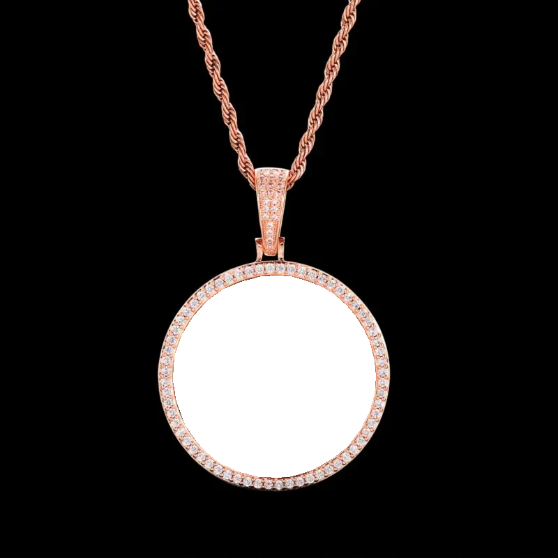 Photo Custom Round Pendant in Rose Gold - 45mm