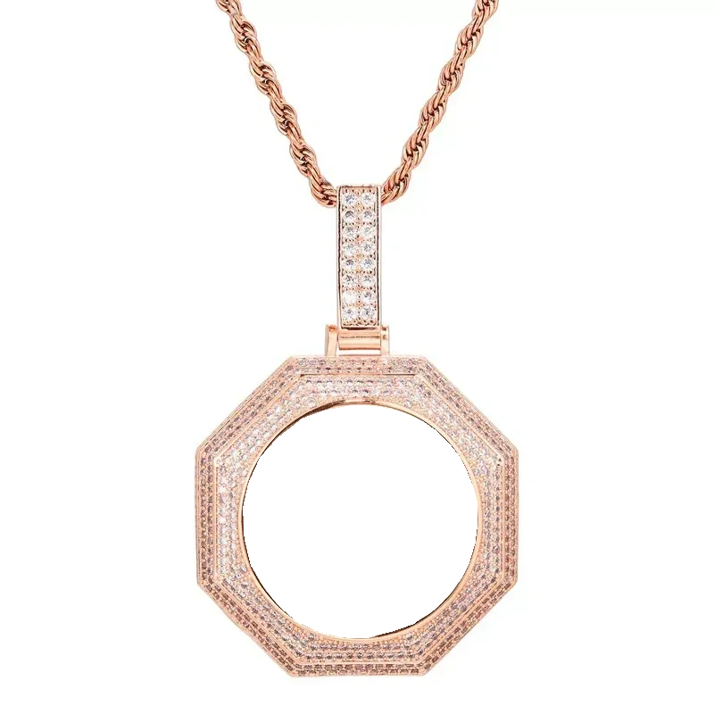 Rose Gold Custom Photo Bagua Pendant - 42mm