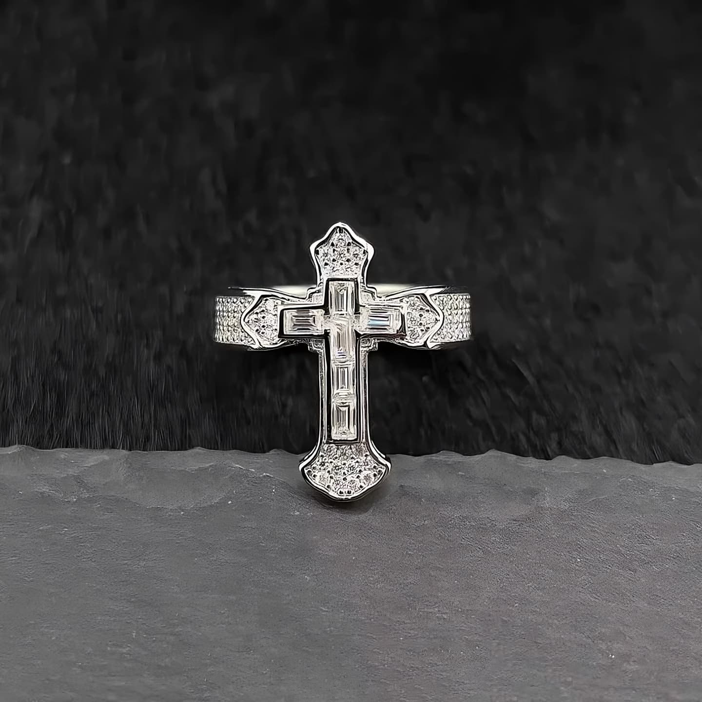 S925 Moissanite Cross Ring
