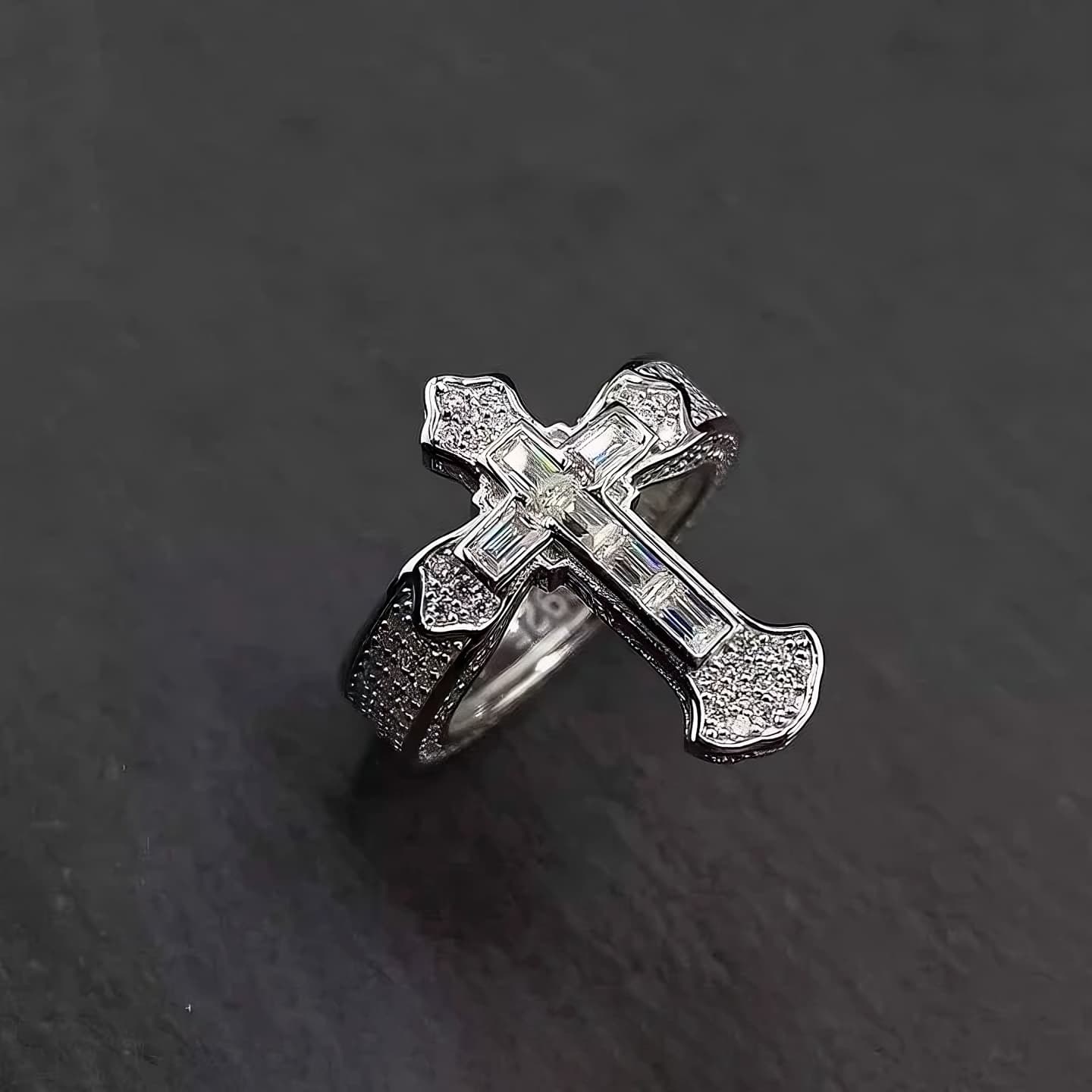 S925 Moissanite Cross Ring