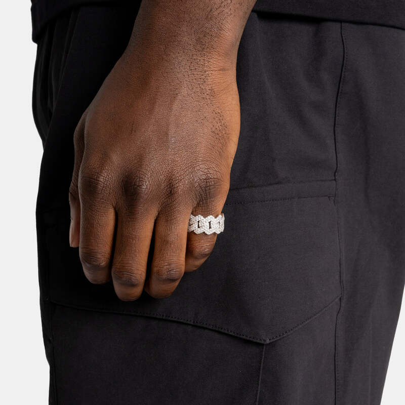 S925 VVS Moissanite Prong Cuban Ring - 14mm