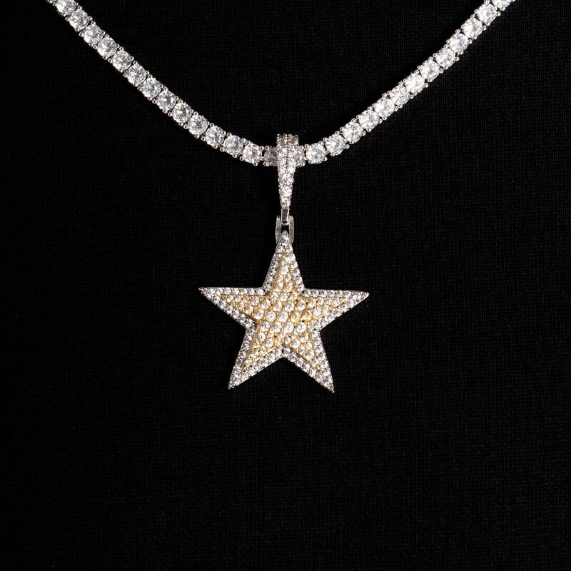 Star Pendant Two Tone - 25mm