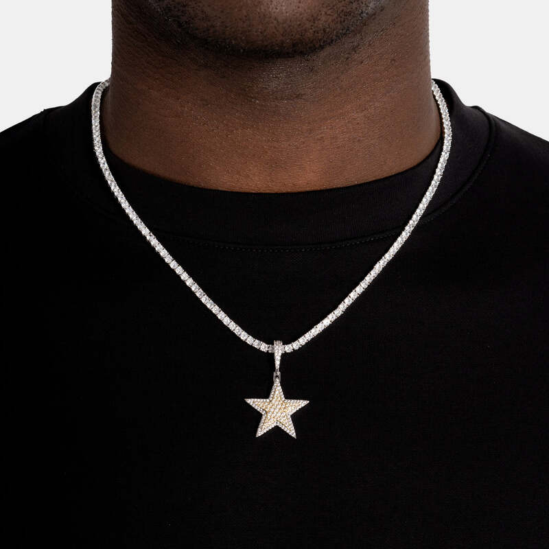 Star Pendant Two Tone - 25mm