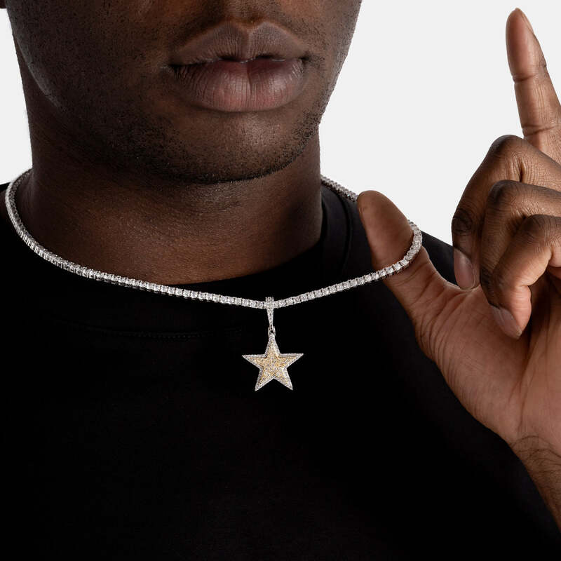 Star Pendant Two Tone - 25mm