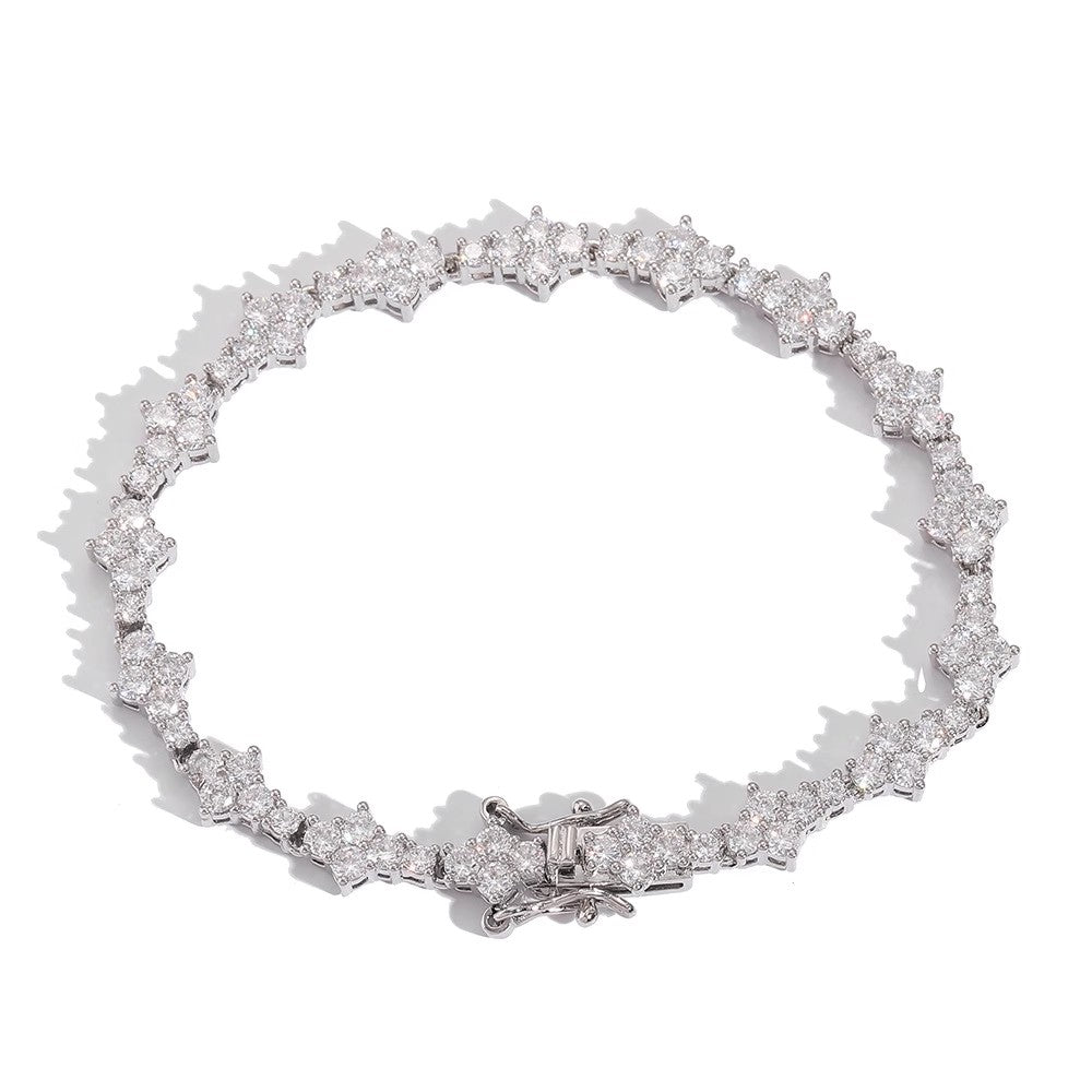 Thorn micropaved tennis bracelet silver design
