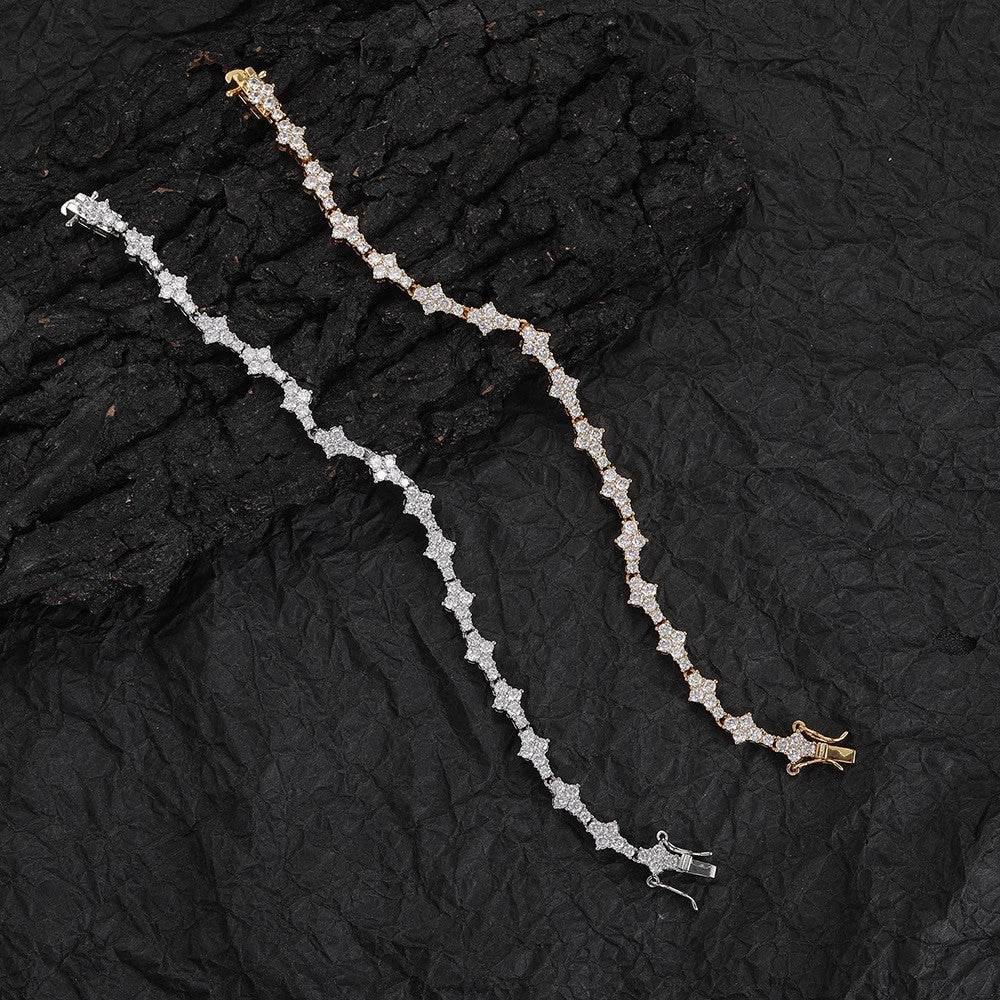 Unique thorn micropaved tennis bracelet silver