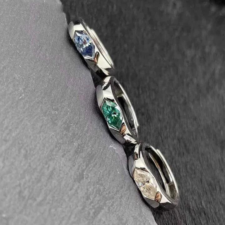 S925 Moissanite Marquise Ring With Adjustable Opening