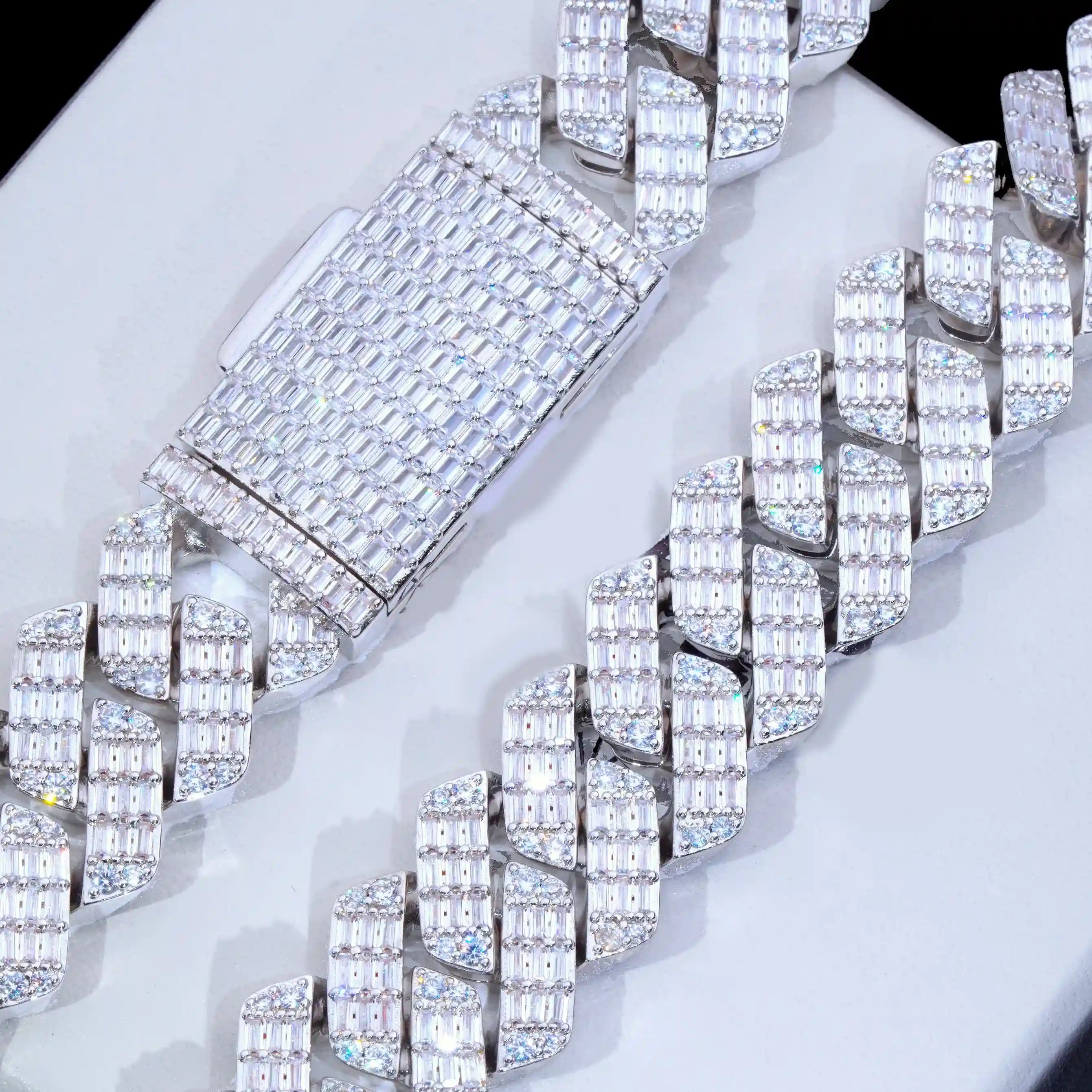 20mm Full Baguette Prong Cuban Chain
