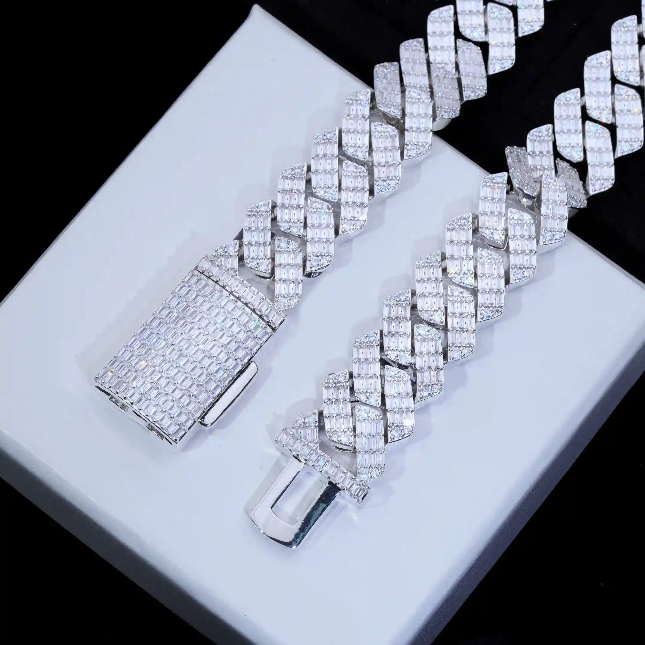 20mm Full Baguette Prong Cuban Chain