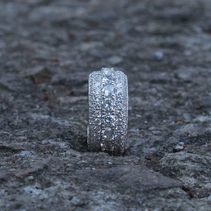 S925 Gold-Plated Micro Pave Full Diamond Ring