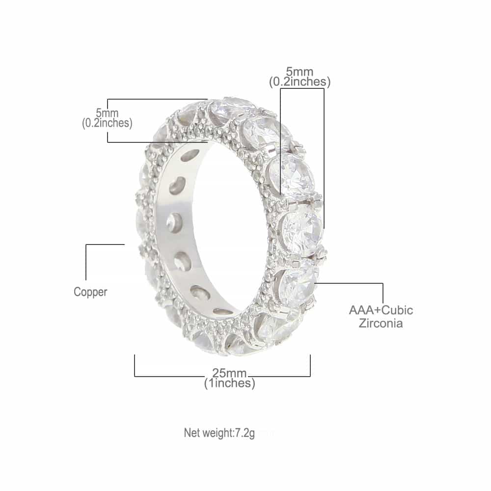Prong-Set Diamond Ring with 18K Gold Plating