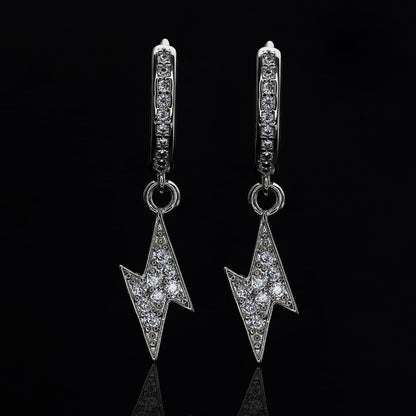Lightning Bolt Diamond-Set Earrings