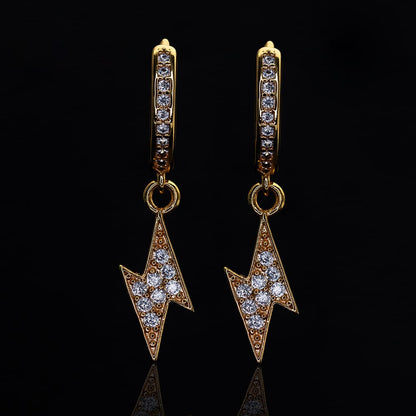 Lightning Bolt Diamond-Set Earrings