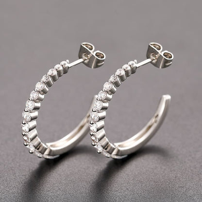 S925 VVS Moissanite Earrings in 18K Gold Plating for Hip-Hop Style
