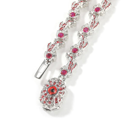 Spiked Parasitic Red Eyed Thorn Diamond Necklace