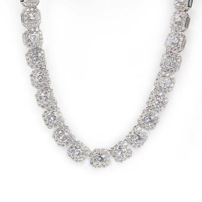 Diamond Square Rock Candy Necklace - 10mm