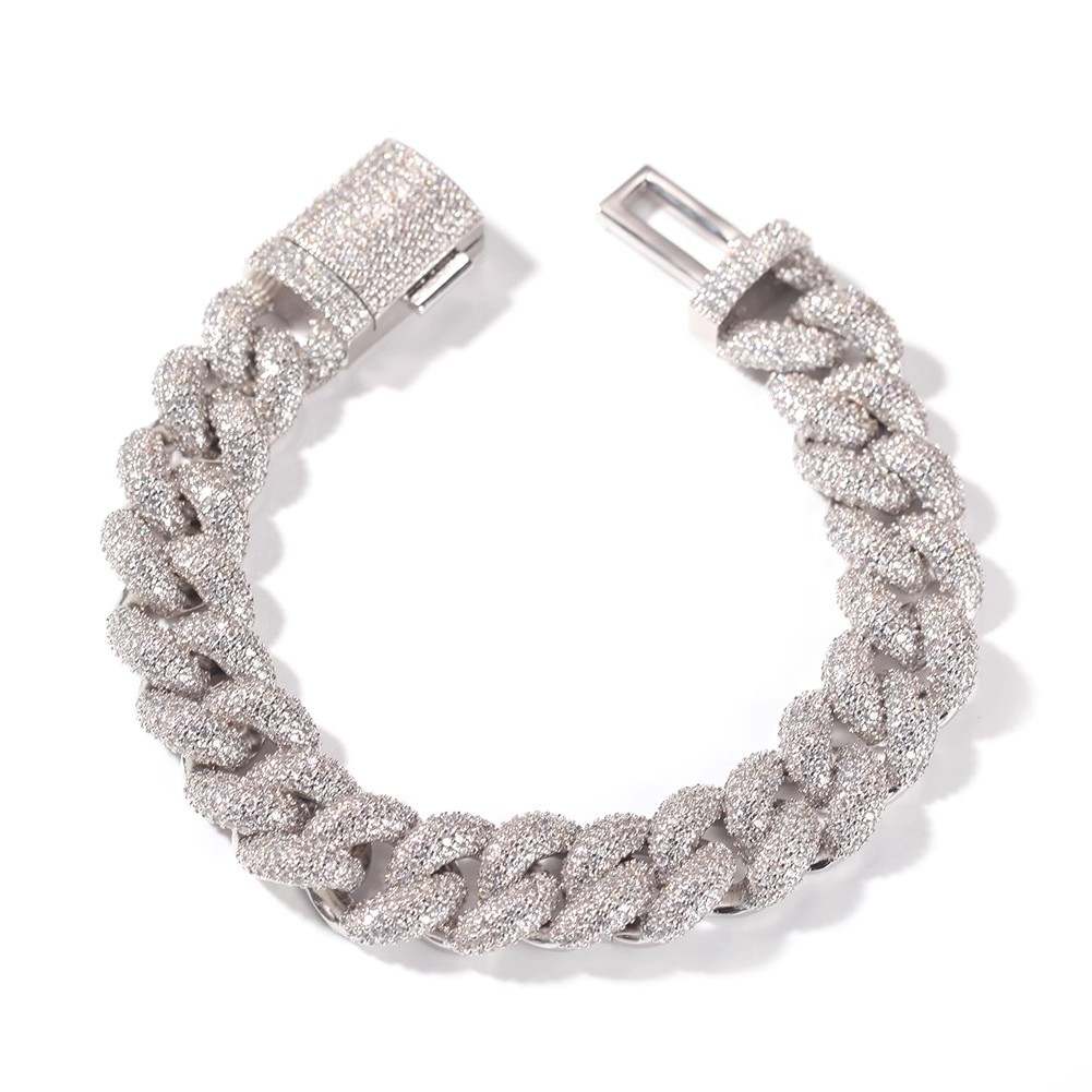 Bubble Diamond Cuban Ice Bracelet - 15mm
