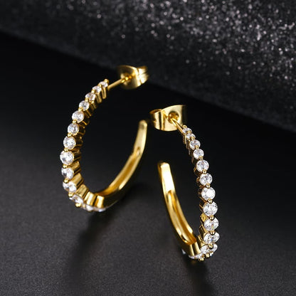 S925 VVS Moissanite Earrings in 18K Gold Plating for Hip-Hop Style