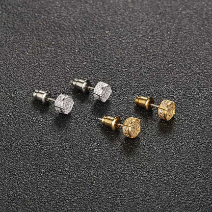 Luxury Round Micro Pave Diamond Stud Earrings