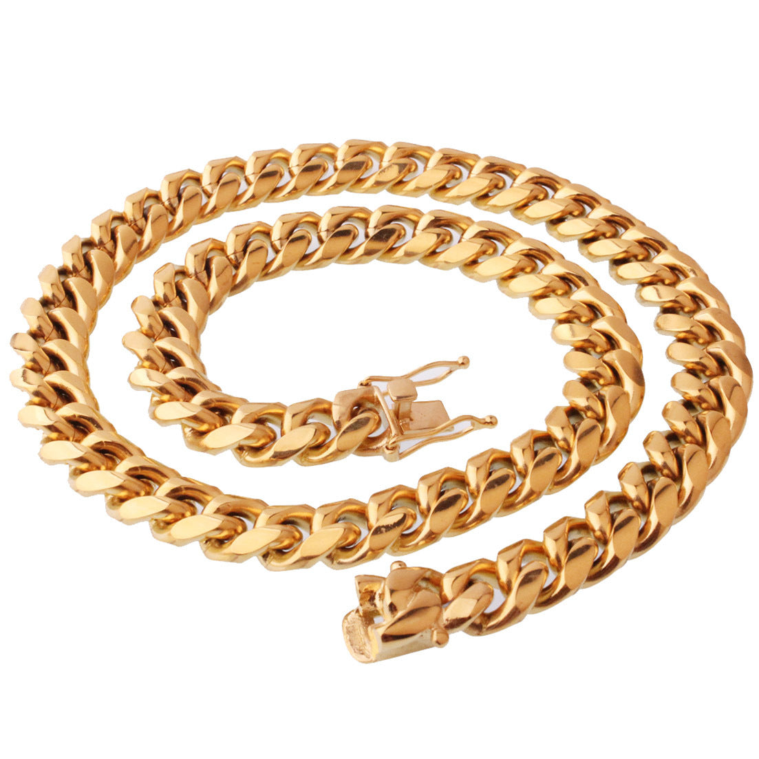 8/10/12/14mm Miami Cuban Chain Tap Clasp Necklace Bracelet