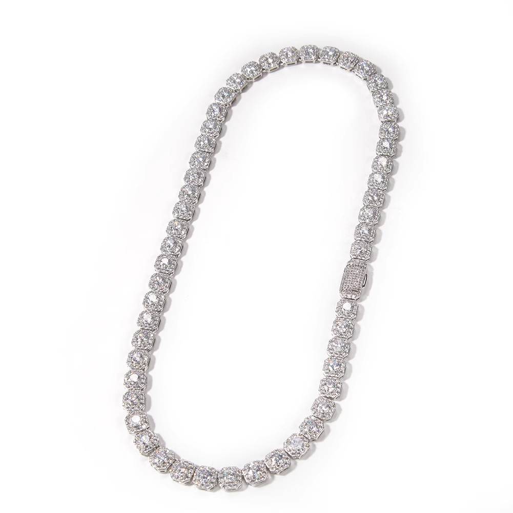 Diamond Square Rock Candy Necklace - 10mm
