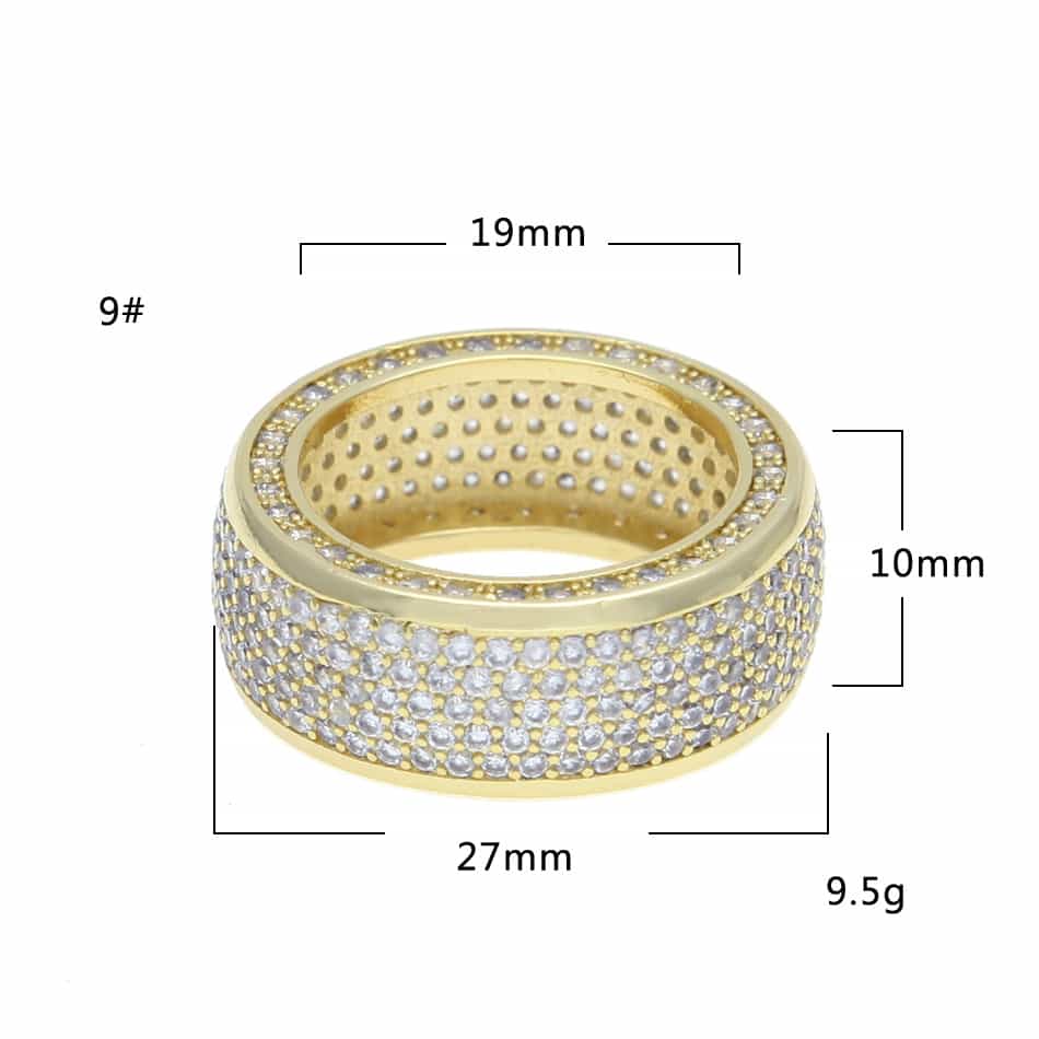 New Micro Pavé Full Diamond Hip-Hop Ring