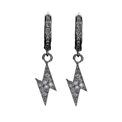 Lightning Bolt Diamond-Set Earrings