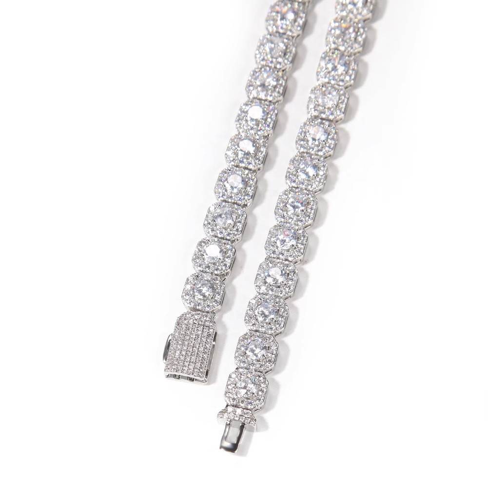 Diamond Square Rock Candy Necklace - 10mm