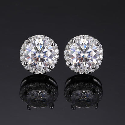 S925 Moissanite Magnetic Stud Earrings