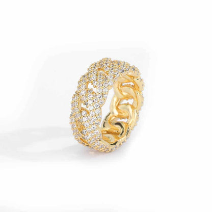 10mm Iced-Out Cuban Link Bubble Ring