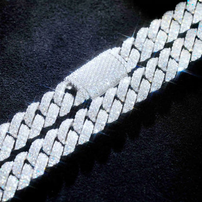 925S & VVS Moissanite Cuban Link Chain - 10mm