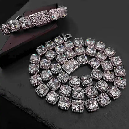 12mm Glacier Cluster Tennis Necklace