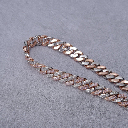 18K Rose Gold Iced Cuban Chain - 13mm