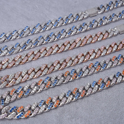 18K Rose Gold Iced Cuban Chain - 13mm