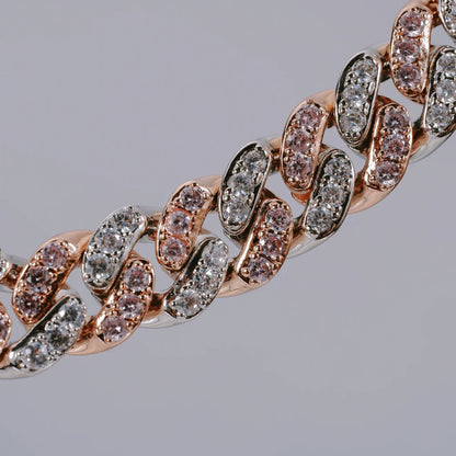 18K Rose Gold Iced Cuban Chain - 13mm