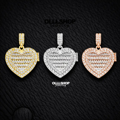 Personalized Heart Photo Pendant with Hinged Design