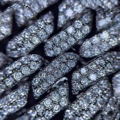 14mm rhombus Cuban full diamond bracelet close up iced design
