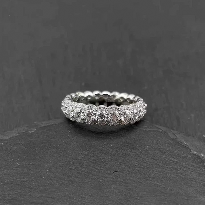 S925 Moissanite Rock Candy Ring Full Of Diamonds And Rows Of Diamonds Ring