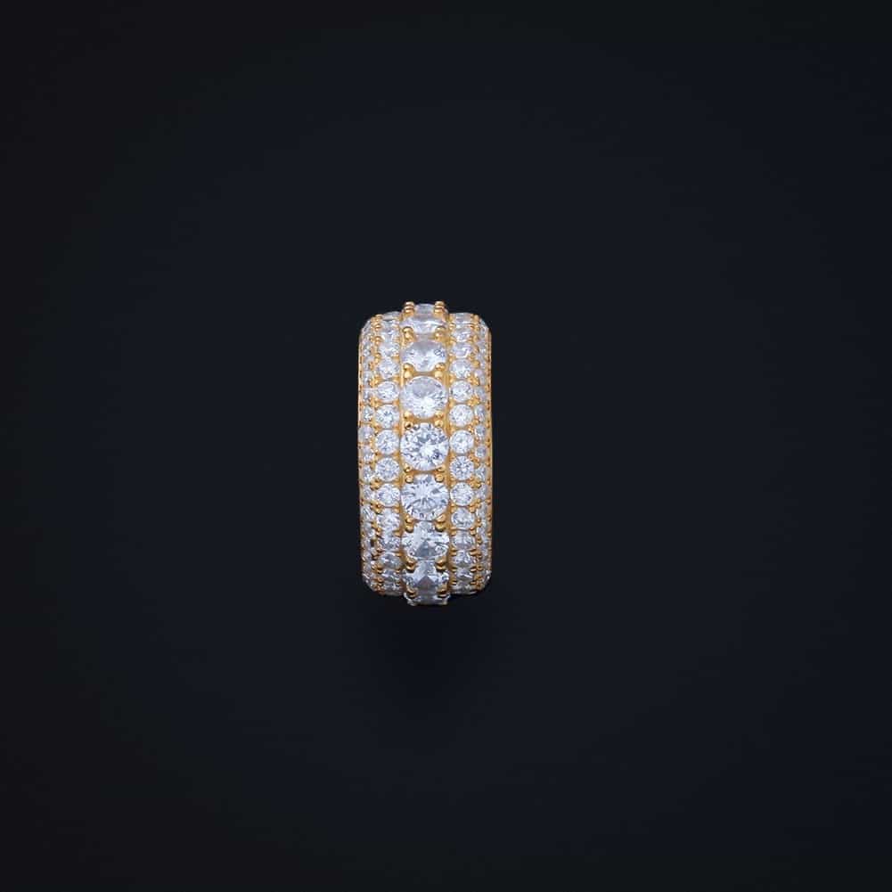 S925 Gold-Plated Micro Pave Full Diamond Ring