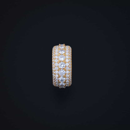 S925 Gold-Plated Micro Pave Full Diamond Ring