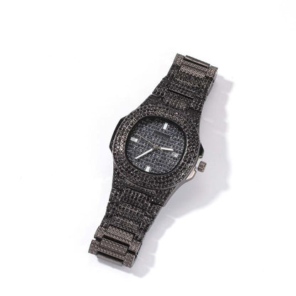 Fashionable Diamond-Encrusted Gypsophila Hip-Hop Watch
