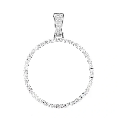 14k Gold Large 3D Custom Photo Micro-Inlaid Round Pendant - 70mm